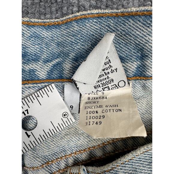 Vtg Calvin Klein High Waist Denim Shorts Y2K CK Jeans USA Made Enzyme Wash sz 9 - Picture 4 of 16